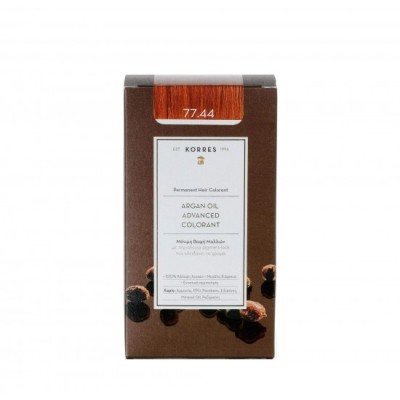 KORRES Vopsea de păr permanentă cu ulei de argan 77.44 Blond intens cupru foto