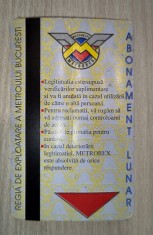 RAR = ABONAMENT VECHI DE COLECTIE METROU 1995
