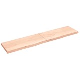 VidaXL Poliță de perete, 220x50x(2-6)cm, lemn masiv de stejar netratat