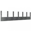 VidaXL Coș de gabion &icirc;n formă de U cu 7 st&acirc;lpi, 740x20x200 cm, fier 151294