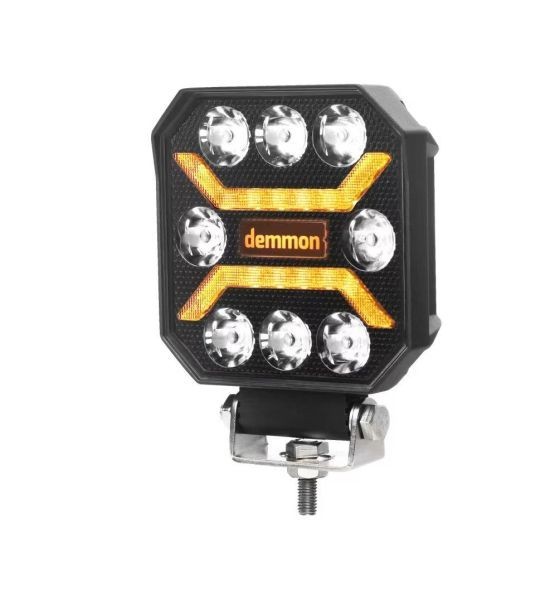 LED Lumini de lucru Lampe &#039;&#039;DEMMON&#039;&#039; DRL 12V 24V 27W pentru Camion tractor Suv 4x4 Spot Beam Alb/Galben