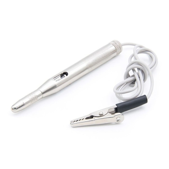 Creion De Testare A Tensiunii Auto Techstar&reg; D0086-Y, DC 6V/12V/24V, 115x10 Mm, Compatibil Mașini, Bărci, Motociclete Și Motoare Mici, Argintiu