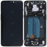 OnePlus 6 (A6000, A6003) Capacul frontal al modulului de afișare + LCD + oglindă digitizer neagră