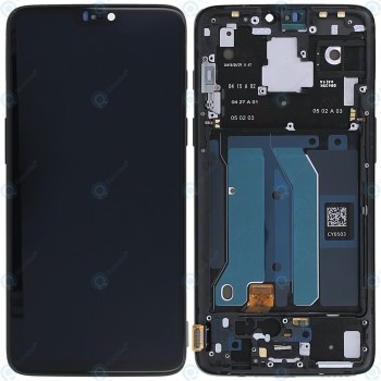 OnePlus 6 (A6000, A6003) Capacul frontal al modulului de afișare + LCD + oglindă digitizer neagră