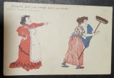 Carte postala, necirculata, doua menajere, inceput de secol XX