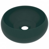 Chiuvetă baie lux verde &icirc;nchis mat 40x15 cm ceramică rotund