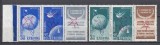 ROMANIA 1958 LP 459 b SATELITI ARTIFICIALI CU VINIETA SUPRATIPAR BRUXELLES RASTURNAT STARE MNH