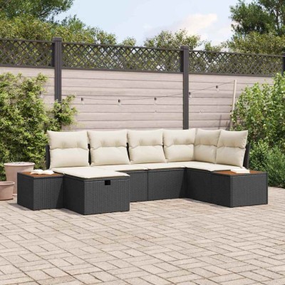 vidaXL Set de canapele pentru grădină 6 pcs Negru 55 x 62 x 69 cm 3360961 foto