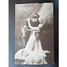Carte postala, Francisca Rozan si I. Manolescu in Patima, inceput de secol XX