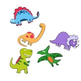 Autocolante de perete decorative, Dinozauri, set 5 bucati, ATU-087543, Oem
