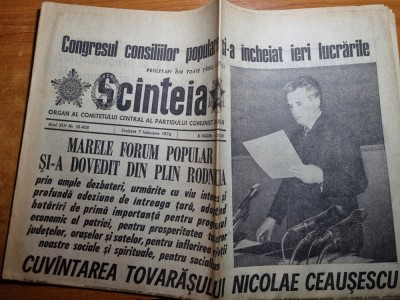 scanteia 7 februarie 1976-cuvantarea lui ceausescu la marele forum popular foto