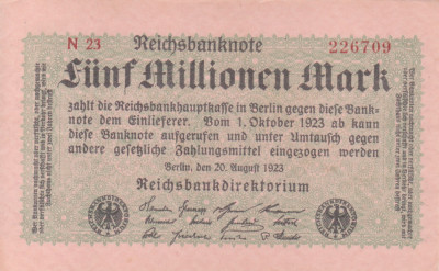 GERMANIA 5.000.000 marci 1923 AUNC!!! foto