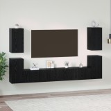 vidaXL Set comodă TV cu raft Altele cu depozitare cu ușă 7 pcs Stejar negru Lemn compozit