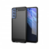 Husa Compatibila cu Samsung Galaxy S21 FE 5G Techsuit Carbon Silicone Negru