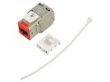 Modul RJ45 Keystone Roșie/Gri Cat 6a - Goobay