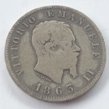 Italia 1 lira 1865 argint Vittorio Emanuel ll, Europa