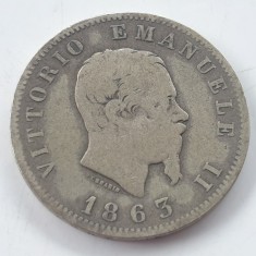 Italia 1 lira 1865 argint Vittorio Emanuel ll
