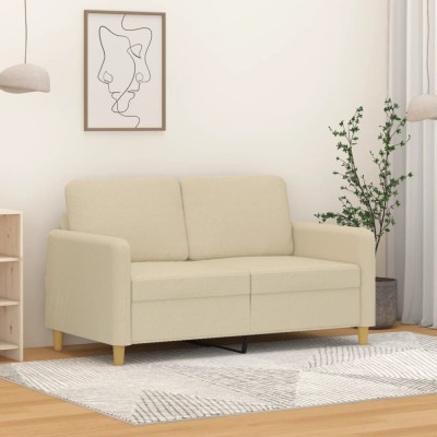 vidaXL Canapea cu 2 locuri, crem, 120 cm, material textil 359472 foto