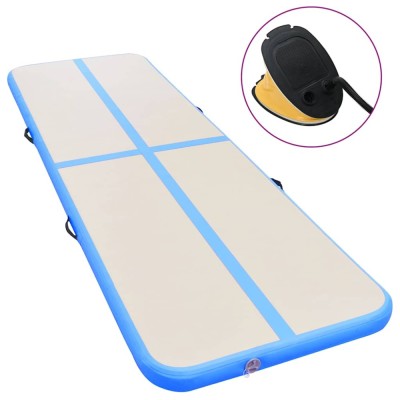 vidaXL Saltea gimnastică gonflabilă cu pompă albastru 700x100x10cm PVC foto