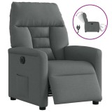 VidaXL Fotoliu rabatabil electric, gri &icirc;nchis, material textil
