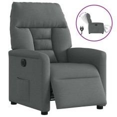 vidaXL Fotoliu rabatabil electric, gri &icirc;nchis, material textil 3303013