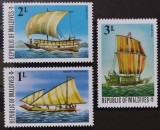 BC414, Maldive 1975, 3 timbre corabii