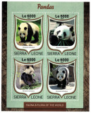 SIERRA LEONE 2016 - Ursi Panda / set complet MNH-colita+bloc, Nestampilat