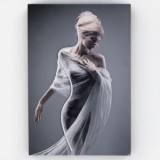 Tablou Decorativ cu Iluminare LED Neon, Model Femeie, 40x60cm, CMCLASS