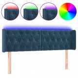 Cumpara ieftin Tablie de pat cu LED, albastru inchis, 147x16x78/88 cm, catifea