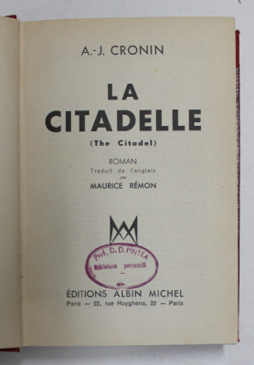LA CITADELLE par A . - J. CRONIN , 1938 foto