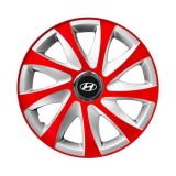 Set 4 capace roti 14 inchi R14 Drift Rosu-Gri, Compatibil cu Hyundai