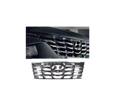 Grila masca fata Hyundai Tucson, 10.2020-, model : Limited, vopsit, cu gaura camera; fumuriu negru, crom, foto
