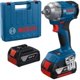 Bosch GDS 18V-350 - Masina de insurubat cu impact cu 2 acumulatori Li-Ion 18 V 4 Ah patrat 1/2 inch 350 Nm M10-M18 valiza plastic