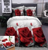 Cumpara ieftin Lenjerie De Pat 3D - Turbat Xd004, Bumbac, 4 Piese, Cu Elastic, Imprimeu