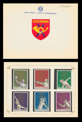 1972 Romania, J.O. de Vara Munchen LP 797, carnet filatelic de prezentare foto