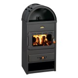 Semineu pe lemne, brichete, carbune, metalic, Prity K1K, cu plita, negru, 9 kW, 2.9 kg/h, 435 x 355 x 950 mm