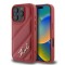 Husa pentru iPhone 16 Pro - Karl Lagerfeld Diagonal Quilted Script (KLHCP16LPQDSMGR) - Red
