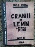 Cranii de lemn Articole 1922-1936 Ion I. Mota