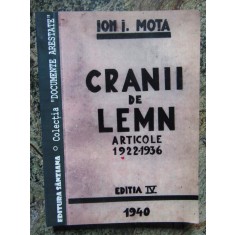 Cranii de lemn Articole 1922-1936 Ion I. Mota