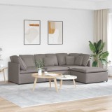 VidaXL Canapea modulară cu taburet și perne, textil, gri taupe