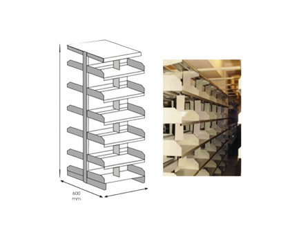 RAFT METALIC ARHIVA CENTRAL DE BIBLIOTECA 900x600x2200 mm (LxlxH), 150 kg/polita, ECO+