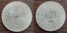 (A132) MONEDA DIN ARGINT AUSTRIA - 50 SCHILLING 1974, 1200 ANI DOMUL SALZBURG foto