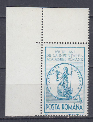 ROMANIA 1991 LP 1259 - 125 ANI INFIINTAREA ACADEMIEI ROMANE MNH foto