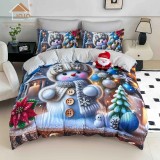 Cumpara ieftin Lenjerie de pat de Craciun cu 6 Piese din finet, cu imprimare digitala 5D, Model JOJO8014