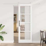Ușă glisantă cu set hardware alb 73.5x211 cm din lemn masiv de pin