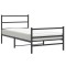 Cadru pat metalic cu tablii de cap/picioare, &nbsp;negru, 107x203 cm