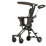 C&Auml;rucior pliabil airgo reversibil, u&Egrave;or, cadru aluminiu, 4 ro&Egrave;i, parasolar, 1-3 ani, negru, 52 x 42 x 90 cm