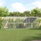 vidaXL Cușcă pentru pui Argintiu 600 x 200 x 198.5 cm Oțel galvanizat