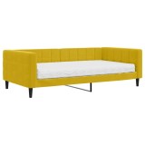 Cumpara ieftin Pat de zi cu saltea, galben, 100x200 cm, catifea