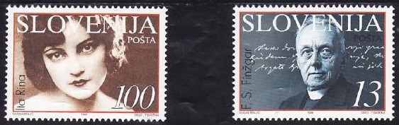 C1259 - Slovenia 1996 - Celebritati 2v. neuzat,perfecta stare